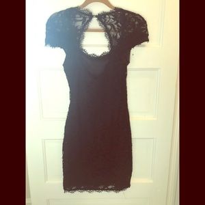 Black lace key hole dress